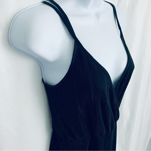 ASOS Sheer Pleated Black Maxi Dress Size 2 - Picture 5 of 11